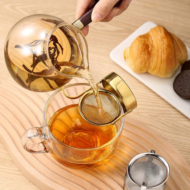 Új forgatható teainfúzor rozsdamentes acél finomhálós tealevél fűszerszűrő szűrő diffúzor bögre teáskanna konyhai kiegészítőkhöz