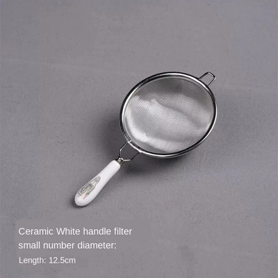 Japán 304 rozsdamentes acél teaszűrő Teaszűrő Finomszűrő szita Teaszűrő Teaszűrő Fekete-fehér fogantyúméret