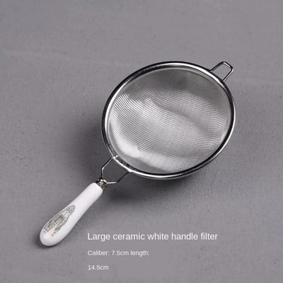 Japán 304 rozsdamentes acél teaszűrő Teaszűrő Finomszűrő szita Teaszűrő Teaszűrő Fekete-fehér fogantyúméret