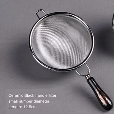 Japán 304 rozsdamentes acél teaszűrő Teaszűrő Finomszűrő szita Teaszűrő Teaszűrő Fekete-fehér fogantyúméret