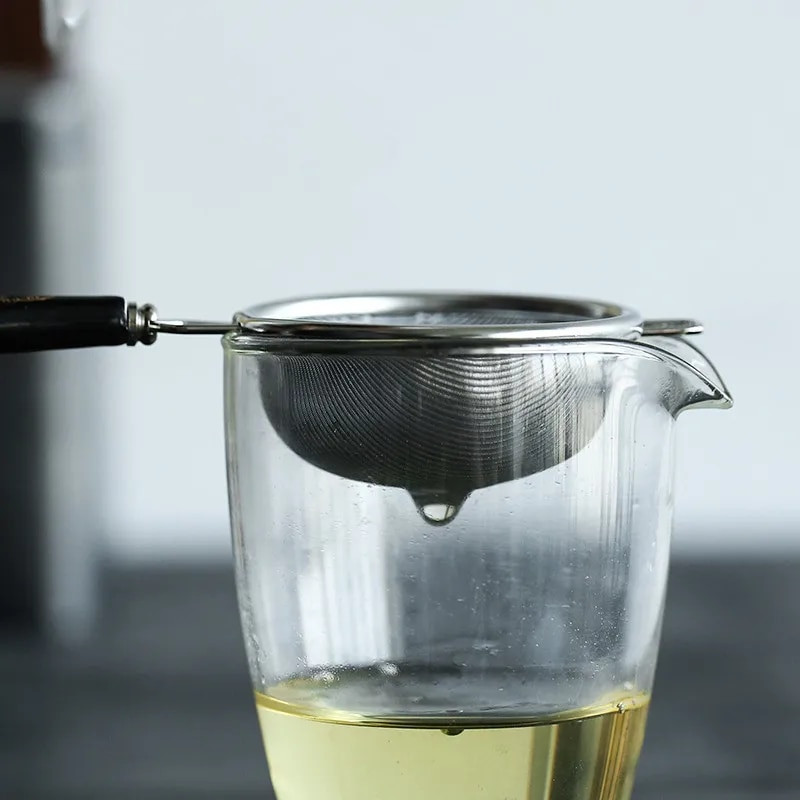 Japán 304 rozsdamentes acél teaszűrő Teaszűrő Finomszűrő szita Teaszűrő Teaszűrő Fekete-fehér fogantyúméret