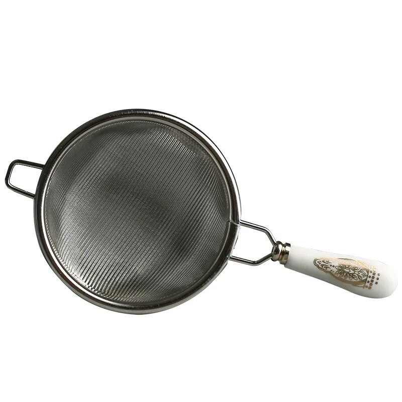 Japán 304 rozsdamentes acél teaszűrő Teaszűrő Finomszűrő szita Teaszűrő Teaszűrő Fekete-fehér fogantyúméret