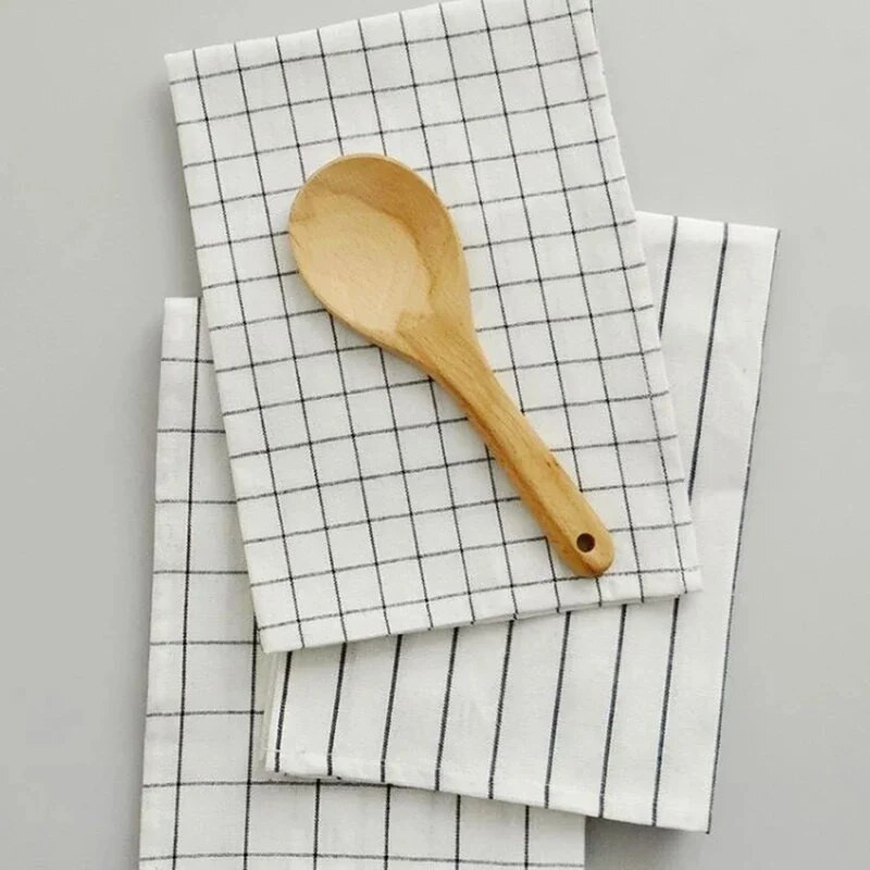 1 kom pamučne kuhinjske krpe Salvete za stol Pamučna tkanina s uzorkom Crno-bijela upijajuća tkanina 60 cm x 40 cm