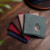 Prosop absorbant de ceai din cânepă, din bumbac, îngroșat, mic, pătrat, prosop Zen din pânză de ceai, pentru oală, accesorii chinezești pentru ceremonie a ceaiului LE775