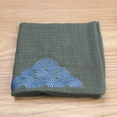 Vintage obrt za čajnu ceremoniju za upijanje vodeČajni ručnik Debeli pamučni lan Mekani ručnik Čajna krpa Japanski vezeni čajni ubrus