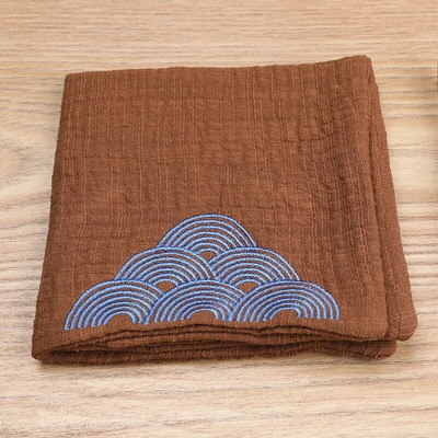 Vintage obrt za čajnu ceremoniju za upijanje vodeČajni ručnik Debeli pamučni lan Mekani ručnik Čajna krpa Japanski vezeni čajni ubrus