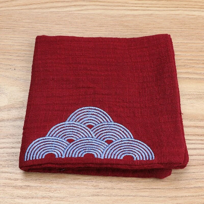 Vintage obrt za čajnu ceremoniju za upijanje vodeČajni ručnik Debeli pamučni lan Mekani ručnik Čajna krpa Japanski vezeni čajni ubrus