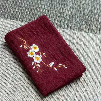 Vintage obrt za čajnu ceremoniju za upijanje vodeČajni ručnik Debeli pamučni lan Mekani ručnik Čajna krpa Japanski vezeni čajni ubrus