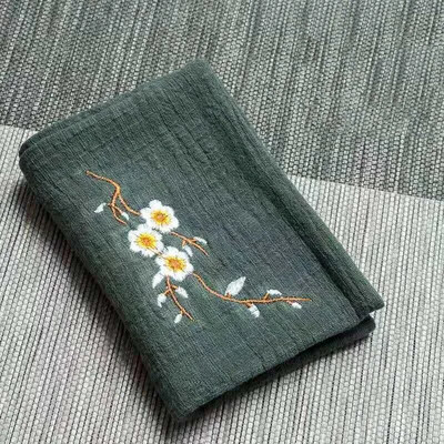 Vintage obrt za čajnu ceremoniju za upijanje vodeČajni ručnik Debeli pamučni lan Mekani ručnik Čajna krpa Japanski vezeni čajni ubrus