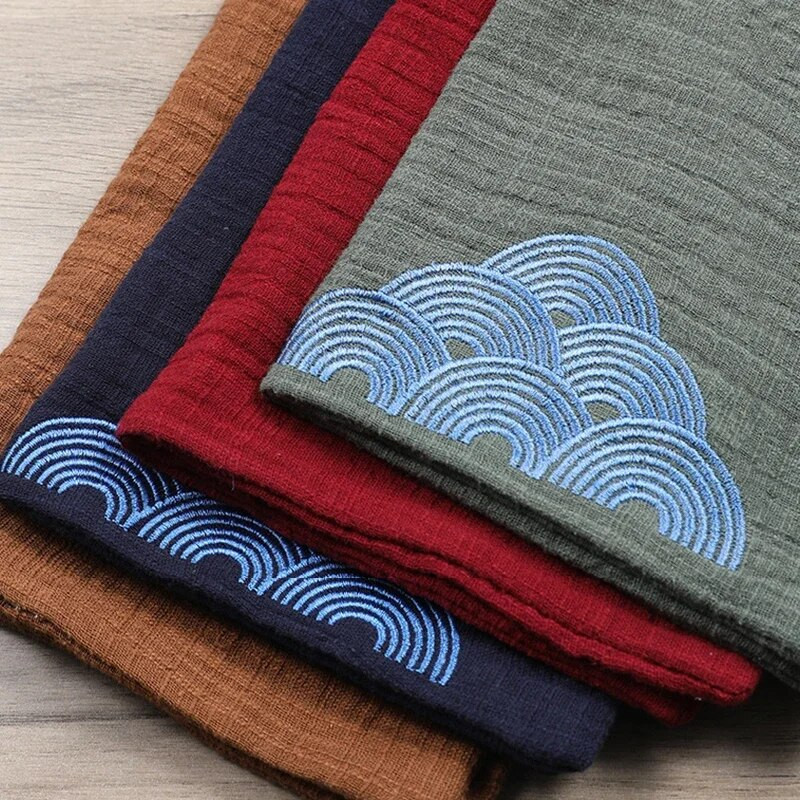 Vintage obrt za čajnu ceremoniju za upijanje vodeČajni ručnik Debeli pamučni lan Mekani ručnik Čajna krpa Japanski vezeni čajni ubrus