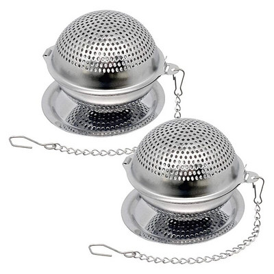 2 опаковки Мрежеста топка за чай от неръждаема стомана 304 2,1-инчов инфузер за чай Цедка Филтър Дифузер за насипен чай