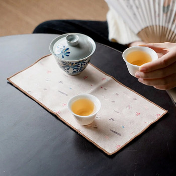 Китайски дзен памучно бельо Чаена кърпа Абсорбираща чаена маса Парцал Домакински универсален Кунг Фу Чаен комплект Аксесоари за чаена церемония