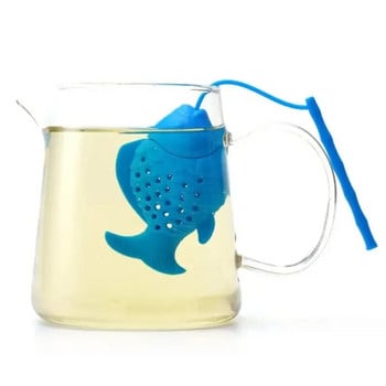 Силиконов чай Infuser Fish Shape Цедка за чай с животни за многократна употреба Пакет за чай Филтър за зелен чай Infusor Кухненски инструмент