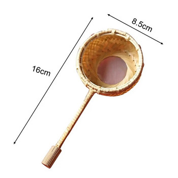 Ръчно изработена естествена бамбукова цедка за чай Филтър за многократна употреба Инструменти за чай Гевгир Джаджи Сито за варене на чай Сервиз за чай Японски на едро