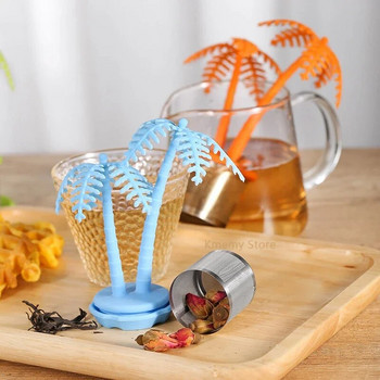 Creative Coconut Tree 304 Неръждаема стомана Многократна настойка за чай Цедка за чай Чайник Филтър за подправки от чаени листа Кухненски джаджи