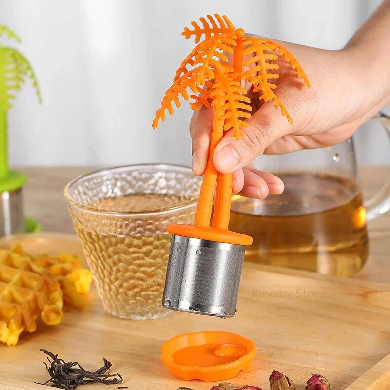 Creative Coconut Tree 304 nehrđajući čelik višekratni infuzor za čaj Cjedilo za čaj čajnik Loose Tea Leaf Filter za začine Kuhinjski gadgeti