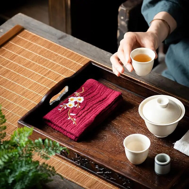 Pamučne i lanene vezene kuhinjske krpe upijaju vodu i zgušnjavaju kuhinjsku krpu Retro višenamjenske kuhinjske krpe Pribor za čaj LE773