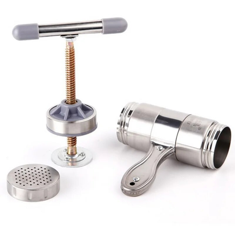 Ručni aparat za izradu rezanaca od nehrđajućeg čelika Preša za rezanje tjestenine Kuhinjski alatni stroj Stroj za šuplje rezance Ručni stroj za izradu rezanaca s 5 glava