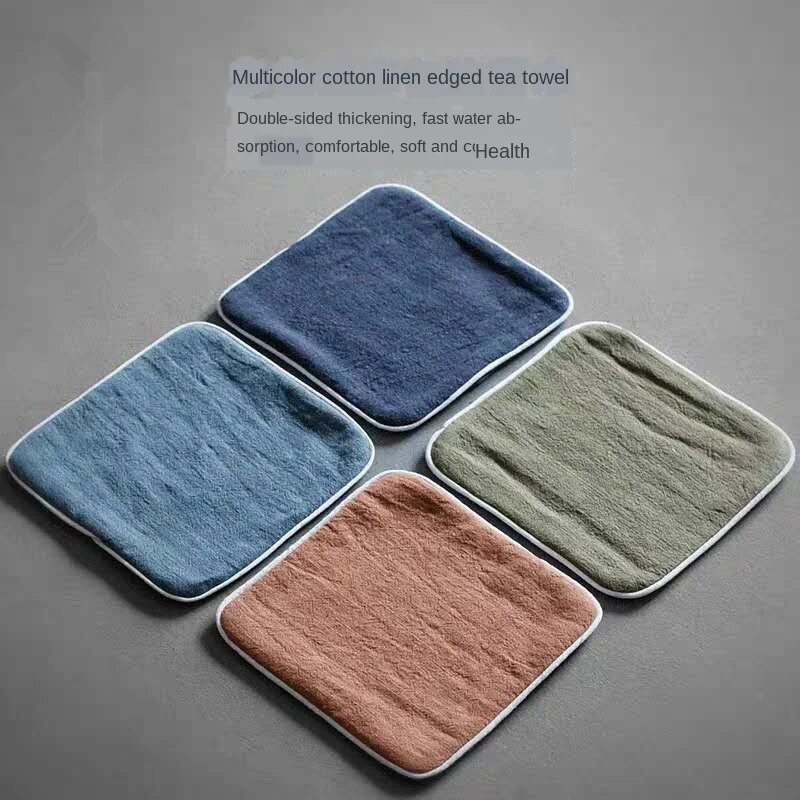 Pamučna i lanena krpa za čaj Zen Ručno oslikana upijajuća ekstra debela kuhinjska krpa Dry Pour Posuda za čaj Kung Fu Set za čaj Čajna salveta