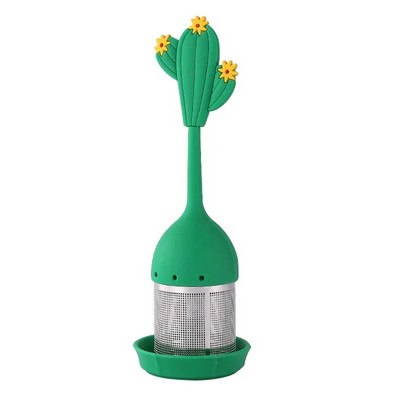 Infuzor de ceai din oțel inoxidabil 304 Flamingo Minge de ceai în formă de lămâie cu mâner din silicon Filtru pentru frunze de ceai pentru condimente din plante