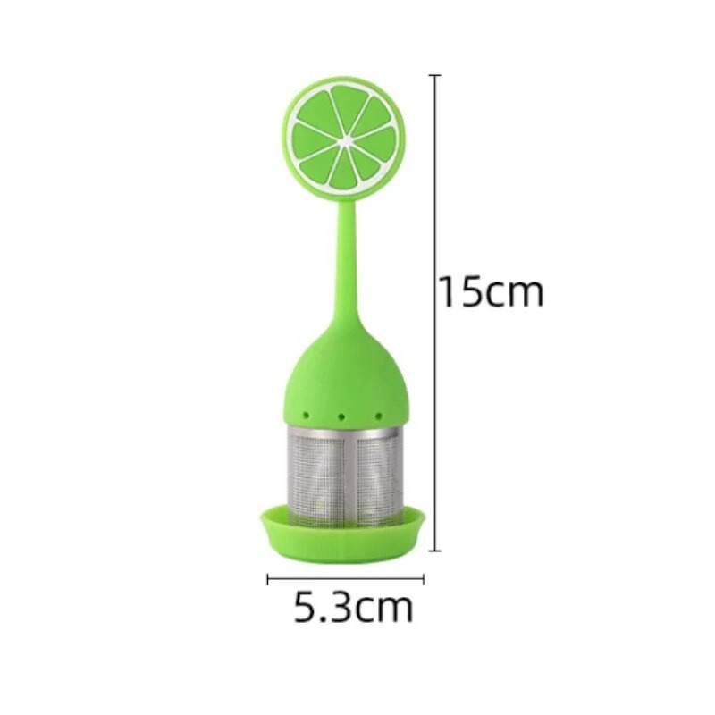 Infuzor de ceai din oțel inoxidabil 304 Flamingo Minge de ceai în formă de lămâie cu mâner din silicon Filtru pentru frunze de ceai pentru condimente din plante
