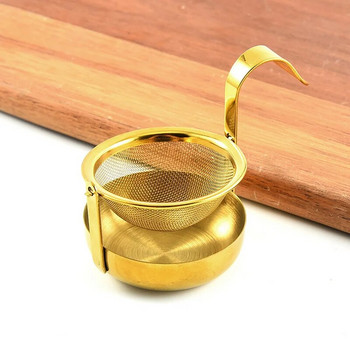 ΝΕΟ Περιστρεφόμενο σουρωτήρι τσαγιού από ανοξείδωτο ατσάλι Χρυσό ασήμι λεπτό πλέγμα φίλτρο τσαγιού κόσκινο Teaware 360 Περιστρεφόμενο εργαλείο κουζίνας έγχυσης τσαγιού