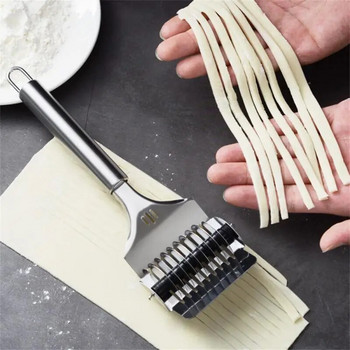 Ръчна резачка за спагети от неръждаема стомана Машина за пресоване на макаронени изделия Кухненски нож Аксесоари за готвене Инструменти 1 БР.