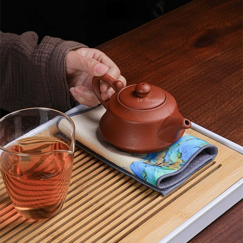 Podebljani plišani upijajući kuhinjski ručnik Oslikani Zen ručnik Kućni interijer/ured/čajana Održavanje čajnika Krpa za čišćenje stola