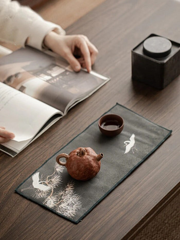 Удебелена китайска рисувана кърпа за чай Супер абсорбиращи подложки за маса Кухненска кърпа за почистване Висококачествен сервиз за чай Инструменти Аксесоари