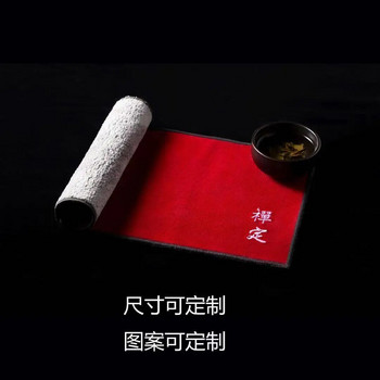 Kung Fu Чаена кърпа Чаена кърпа Абсорбираща удебелена кърпа за сервиз за чай Покривка за чаена маса Специални кърпички Аксесоари за чаена маса Дзен Салфетка за чай