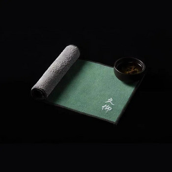 Kung Fu Чаена кърпа Чаена кърпа Абсорбираща удебелена кърпа за сервиз за чай Покривка за чаена маса Специални кърпички Аксесоари за чаена маса Дзен Салфетка за чай