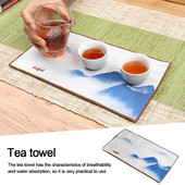 Profesionalūs storo puodelio kilimėlio priedai Kinietiški dažyti itin sugeriantys indų rankšluosčių stalo kilimėliai Rankšluosčiai arbatos servetėlė