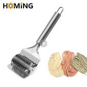 1PC Ručni rezač rezanaca od nehrđajućeg čelika za tijesto, češnjak, đumbir, valjak za rezanje, prešanje, aparat za pripremu instant rezanaca, kuhinjski pribor za tjesteninu