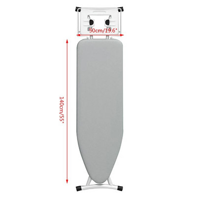 1vnt Universalus sidabru dengtas paminkštintas lyginimo lentos užvalkalas, stipriai šilumą atspindintis, atsparus nudegimui 118x36cm/137x48cm/127x49cm