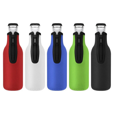 Beer Bottle Cooler With Zipper Portable Neoprene Vacuum Cup Sleeve Water Bottle Cover Insulator Sleeve Bag Glass Bottle Case