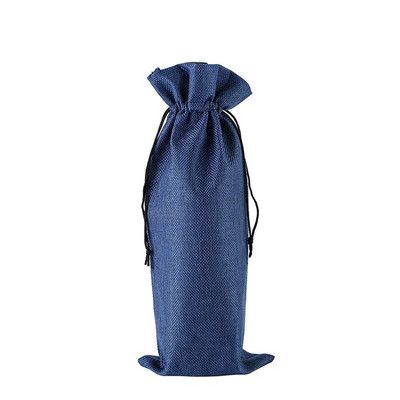 Lininiai vyno maišeliai Vyno butelių dangteliai su raišteliu vyno maišelio laikiklis, pakavimo maišelis Vestuvių vakarėlio dekoro dovana