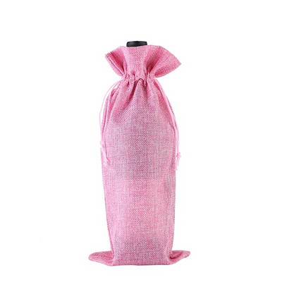 Lininiai vyno maišeliai Vyno butelių dangteliai su raišteliu vyno maišelio laikiklis, pakavimo maišelis Vestuvių vakarėlio dekoro dovana