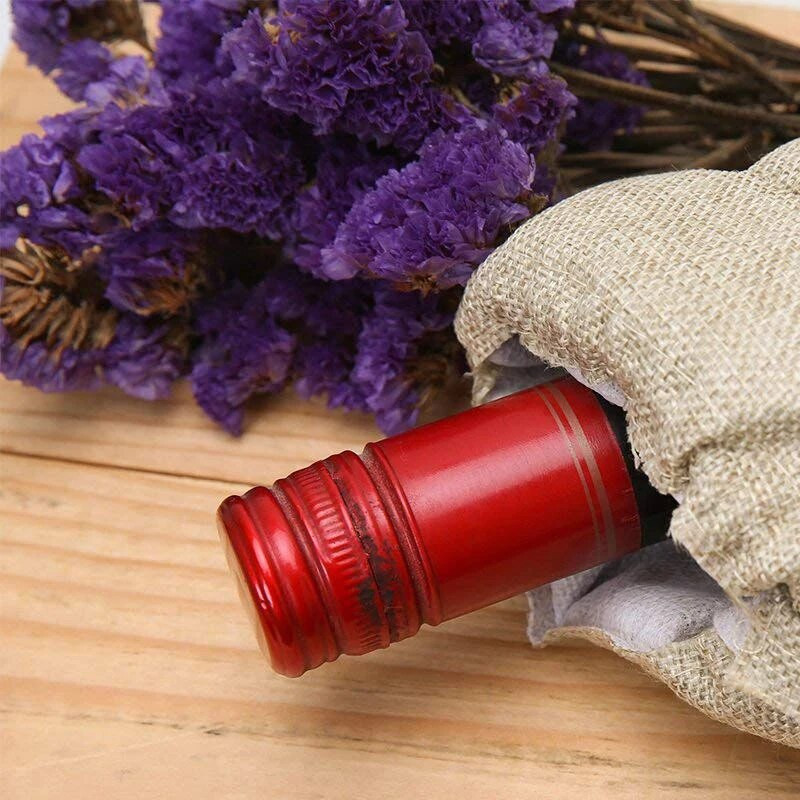 Linased veinikotid Veinipudeli kaaned koos pingutusnööriga veinikoti hoidja kandekott pakendikott Pulmapeo kujundus kingitus