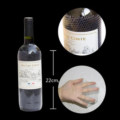 20 τμχ PE Κάλυμμα μπουκαλιού κόκκινου κρασιού Αποθήκευση δίχτυ τσάντα μπουκαλιού για να αποτρέψει το ποτό Διακόσμηση συσκευασίας Αξεσουάρ κρασιού