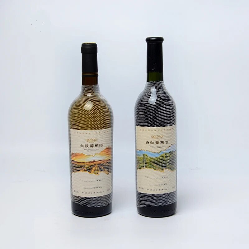 20db PE vörösboros palack fedő tároló hálós palacktasak az italcsomagolás megelőzésére, díszítő bortartozékok