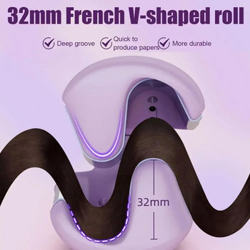 32 мм вълнообразна маша за коса Професионална френска яйчена маша за коса Гофриран вълнообразен стилизатор Бързо нагряване Инструмент за оформяне на обем