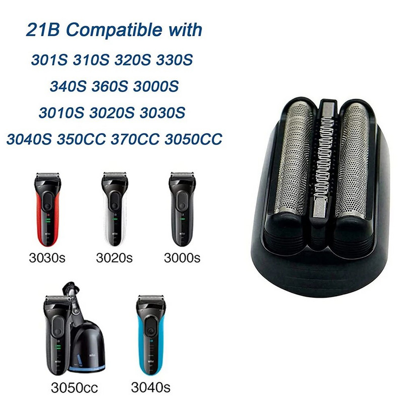 21B Zamjenska glava za električni brijač za Braun Series 3 električne brijače 301S 310S 320S 330S 340S 360S 3010S 3020S 3030S 3040