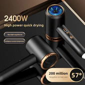 Novo brzo sušilo za kosu 2400 W, brzo sušenje plave svjetlosti, tihi fen za kosu s negativnim ionima velike snage za kućni frizerski salon
