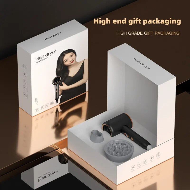 Novo brzo sušilo za kosu 2400 W, brzo sušenje plave svjetlosti, tihi fen za kosu s negativnim ionima velike snage za kućni frizerski salon