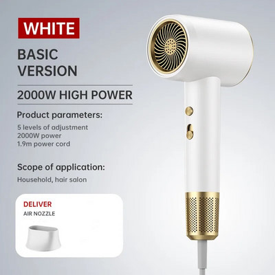 Novo brzo sušilo za kosu 2400 W, super velika količina zraka, brzo sušenje, plavo svjetlo, negativni ioni, kućni frizerski salon, profesionalna verzija