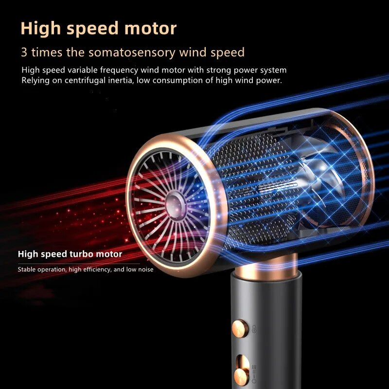 Novo brzo sušilo za kosu 2400 W, super velika količina zraka, brzo sušenje, plavo svjetlo, negativni ioni, kućni frizerski salon, profesionalna verzija