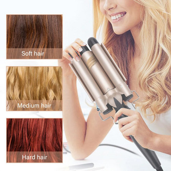 Σίδερο για μπούκλες μαλλιών 3 σωλήνων 25 Ηλεκτρικά μπουκλάκια 32mm Wave Hair Style Τριπλό βαρέλι Ρολό αυγών Styling Hair Beauty Hair Device