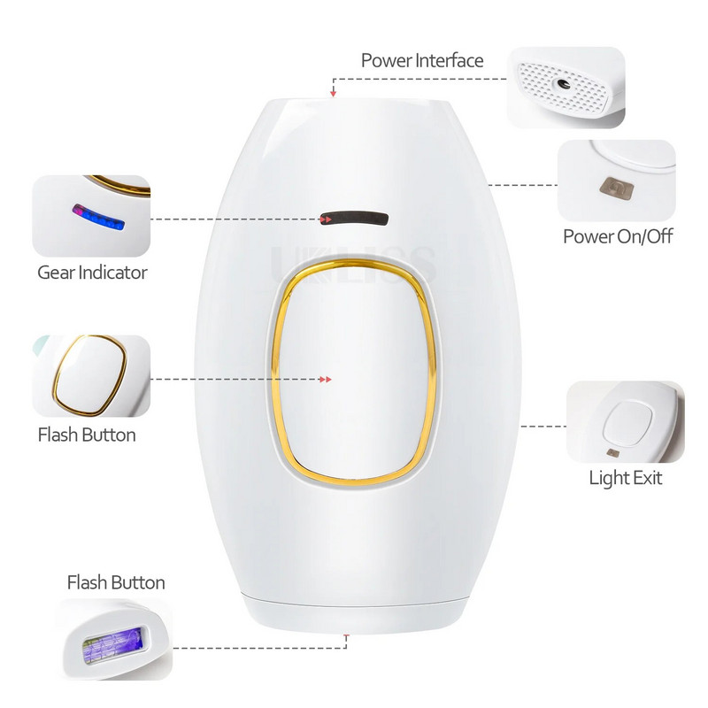 Plaukų šalinimo lazeriu IPL neskausmingas nuolatinis plaukų šalinimo įrankis moterims elektrinis epiliatorius Woman fotoepiliatorius
