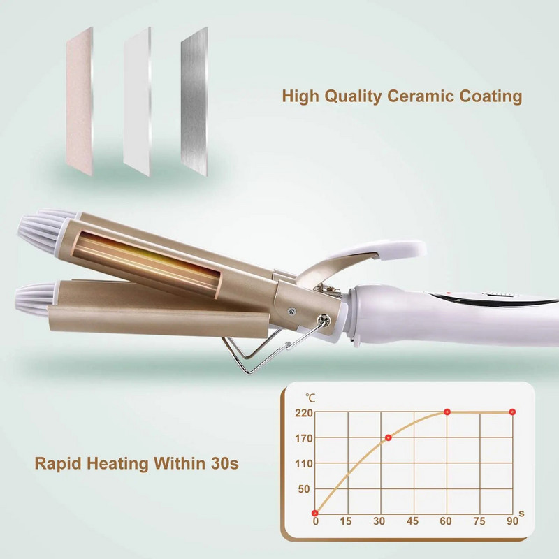 22 mm trostruki uvijač za kosu Keramički uvijač za kosu Profesionalne hvataljke za kosu Alati za oblikovanje za sve tipove kose