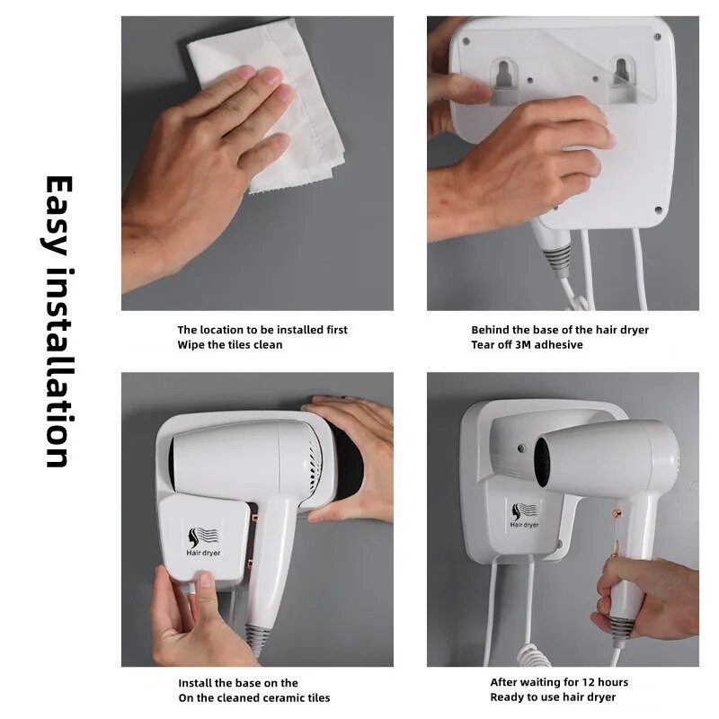 Hotel, hotel, neperforirano zidno sušilo za kosu, kućna kupaonica, jak vjetar, plavo svjetlo, njega kose, sušilo za kosu